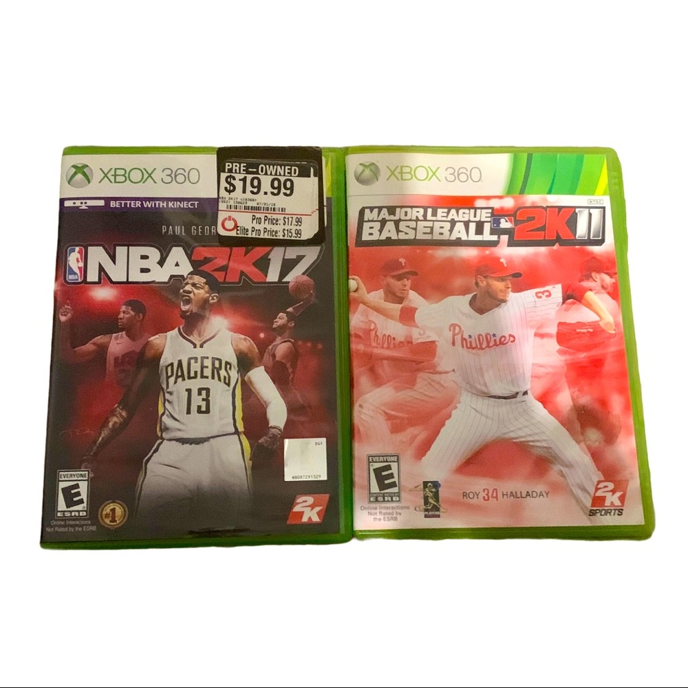 Xbox360 MLB Baseball & NBA Basketball Game Bundle